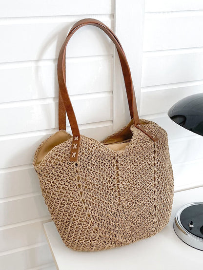 binfenxie - Hollow Out Straw Bag  - Women Tote Bags