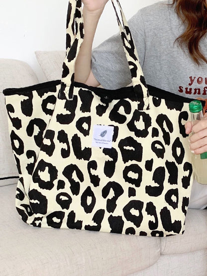 binfenxie - Leopard Tote Bag with Inner Pouch  - Women Tote Bags