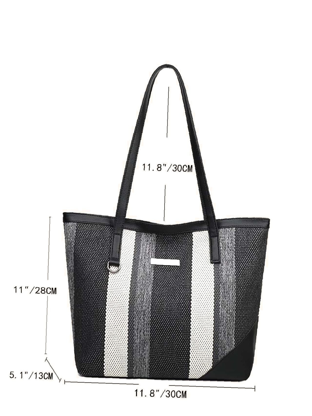 binfenxie - Color Block Large Capacity Tote Bag  - Women Tote Bags