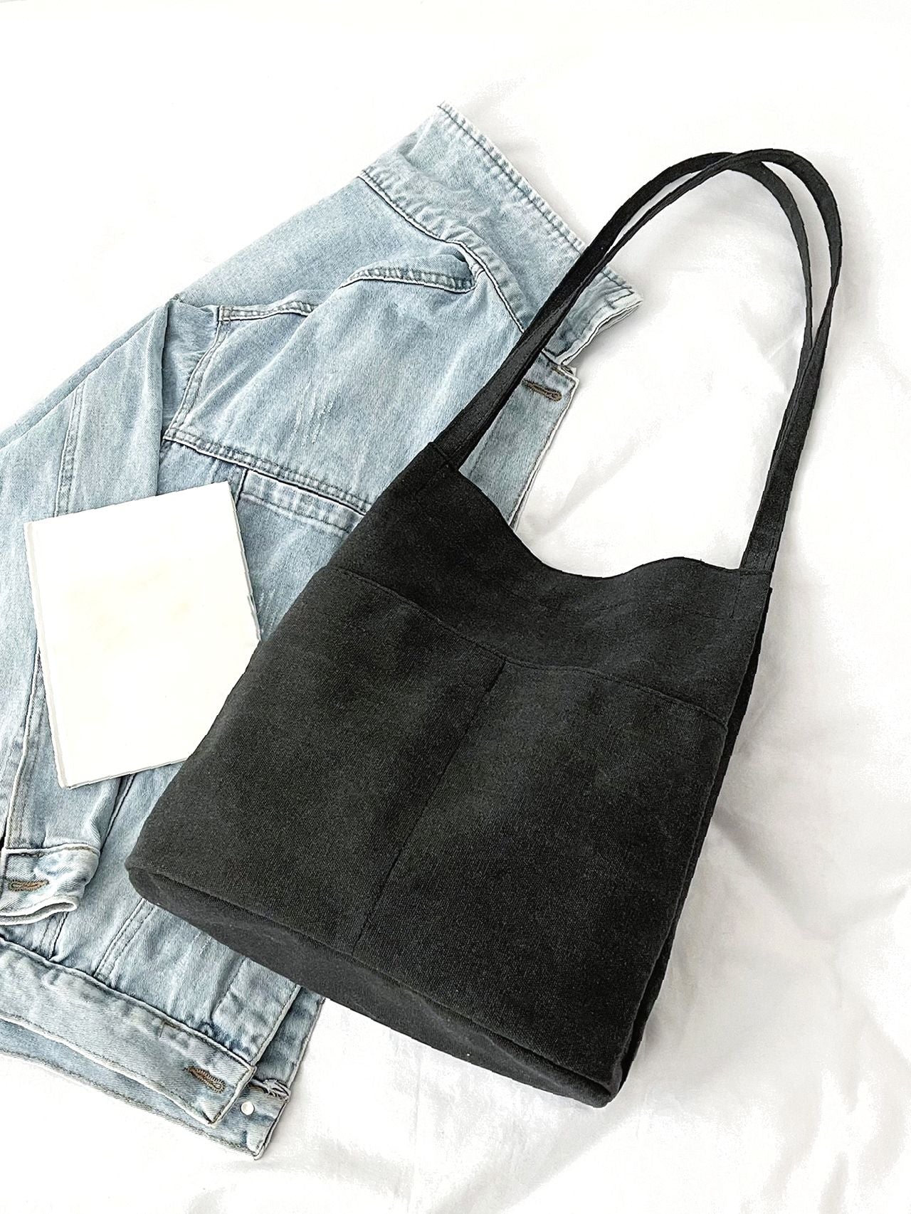 binfenxie - Minimalist Canvas Shopper Bag  - Women Tote Bags