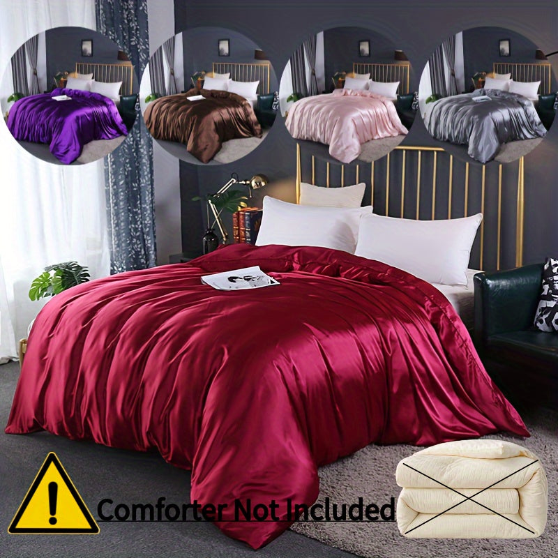 1pc Elegant Satin Duvet Cover - Silky Textured, Hypoallergenic, Hotel-Quality for Home Bedroom