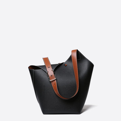 British Commute  Solid Color Crossbody Bucket Bags