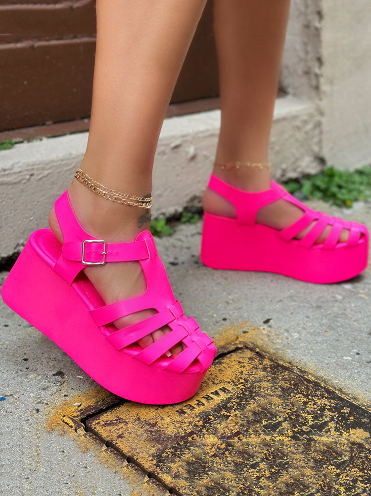 Hollow Out Wedge Sandals