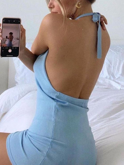 Open Back Bodycon Mini Dress