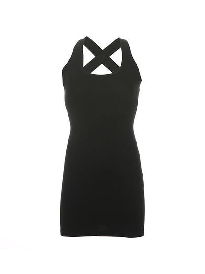 Cross Back Bodycon Mini Dress