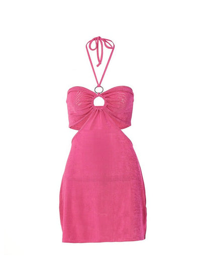 O Ring Halter Mini Dress