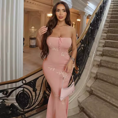 Pink Mermaid Strapless Dress HOT1379