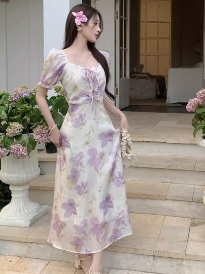 Elegant Seaside Floral Dress HOT1556