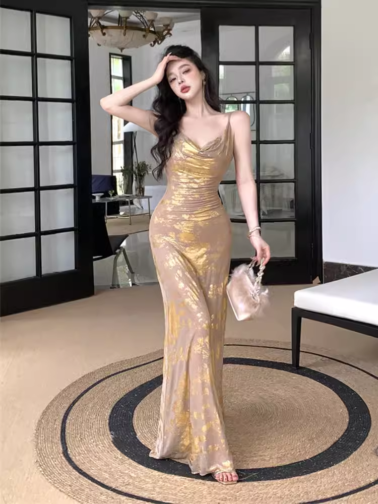 Sexy Backless Long Dress   HOT1493