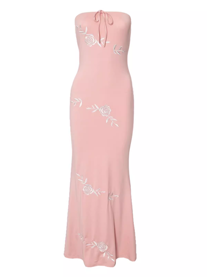 Pink Mermaid Strapless Dress HOT1379