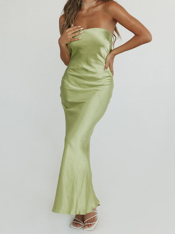 Silk Material Maxi Dresses