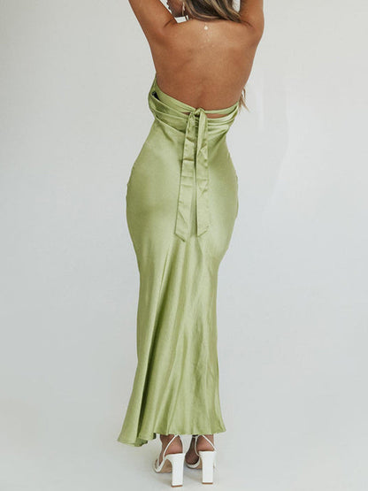 Silk Material Maxi Dresses