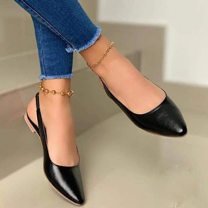 Summer Wedges Sandals Women Shoes Classic Pointed Toe Buckle Ankle Shoes for Female Solid Color Sexy Slingback Slippers