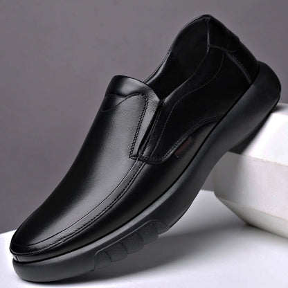 Men Casual Shoes Spring New Soft Rubber Solid Colors Loafers Mens Office Slip-On Shallow Pu Leather Shoes