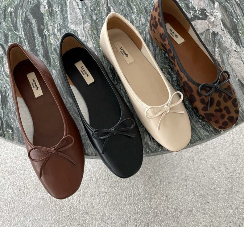 Fashion Leopard Flats Shoes Women Flat Ballerina Casual Slip On Soft Moccasin Round Toe Shallow Female Boat Shoe Dress Muje