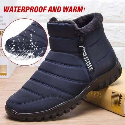 Winter Men Ankle Snow Boots Waterproof Non Slip Shoes for Men Casual Keep Warm Plush Plus Size Couple Footwear