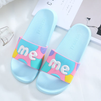 Summer Slippers Cute Slides Women Men Non-Slip Thick Soft Sole Flip Flops Bathroom Home Couple Female Beach Pool Shoes Sandals