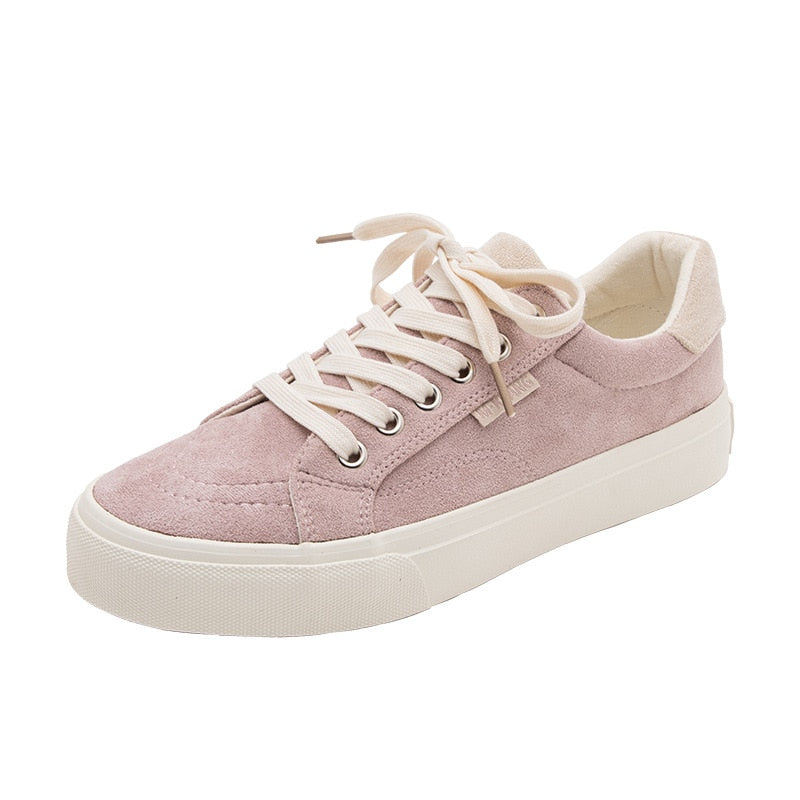 Women's Board Shoe Spring Suede Casual Sneakers Lace Up Vintage Student College Style Fashion Running Lolita Canvas Shoes Woman