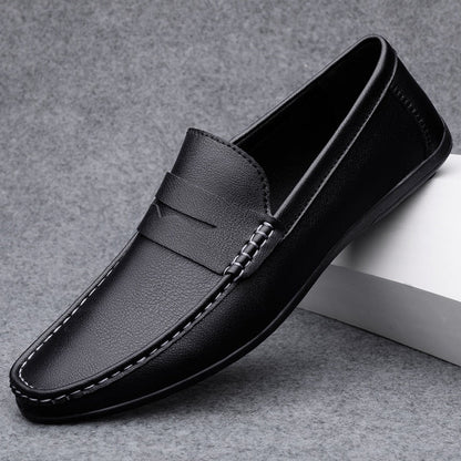 Spring Autumn Mens Casual Leather Loafers Men Loafer Shoes Mocasines Hombre Mocassini White Black Slip-On Big Size