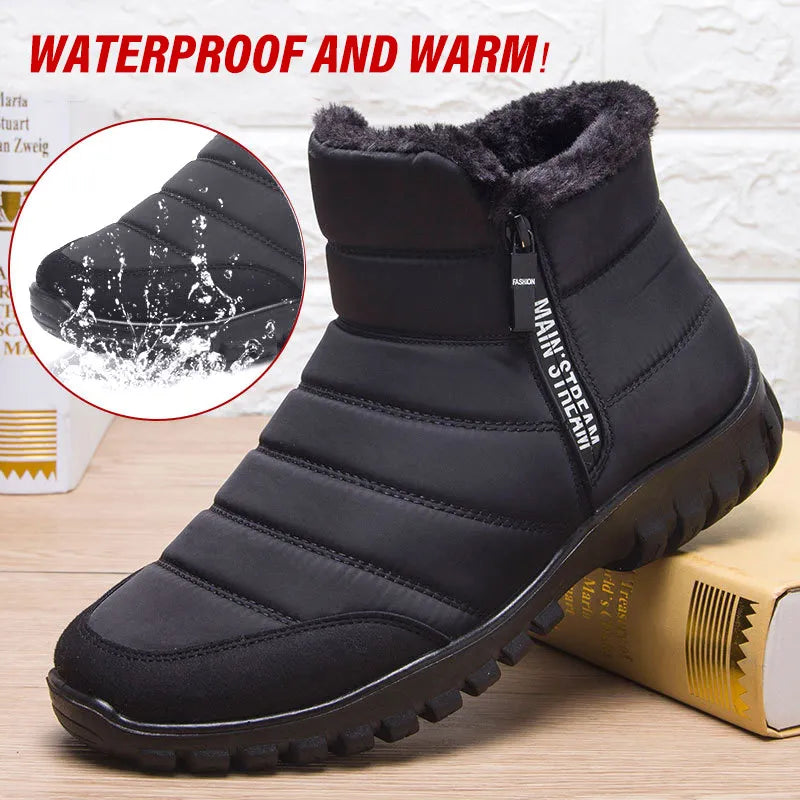 Winter Men Ankle Snow Boots Waterproof Non Slip Shoes for Men Casual Keep Warm Plush Plus Size Couple Footwear