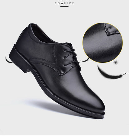 Men Leather Shoes Business Dress Shoes All-Match Casual Shoes Shock-Absorbing Footwear Wear-Resistant