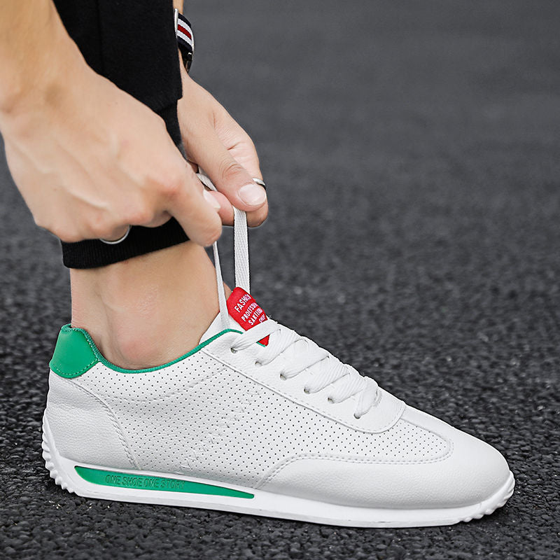 White Leather Sneakers Boys Sport Vulcanized Shoes Men Comforthable Spring Sneakers Mens Casual Shoes  Fashion School Tennis