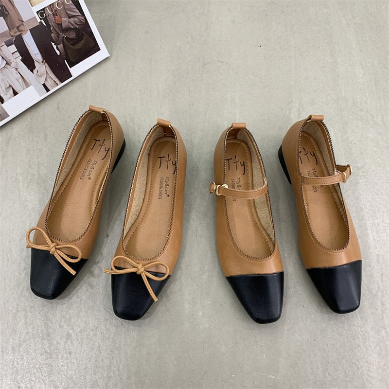 Brand New Flats Shoes Women Low Heel Ballet Square Toe Shallow Shoe Slip On Loafer Round Toe Ballet Flat Shoes zapatos