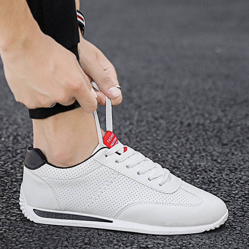 White Leather Sneakers Boys Sport Vulcanized Shoes Men Comforthable Spring Sneakers Mens Casual Shoes  Fashion School Tennis