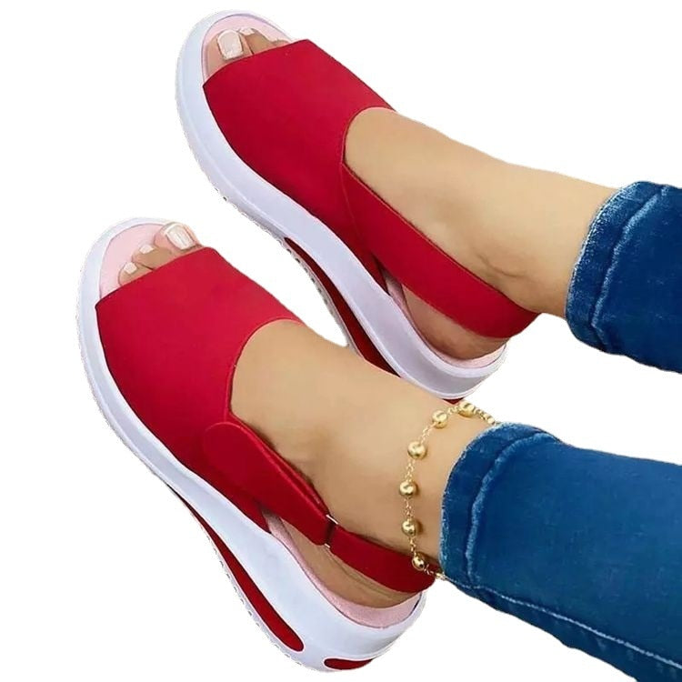 Fashion Shoes Women Platform Sandals Stretch Fabric Summer Women's Shoes Comfort Walking Ladies Sandalias Female Casual Footwear