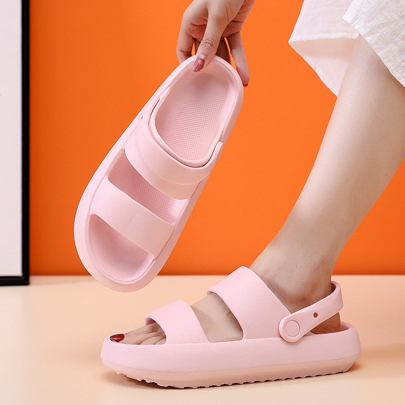 Women Summer Thick Platform Slippers Beach Eva Flip Flops Soft Sole Slide Sandals Leisure Men Ladies Indoor Bath Anti-slip Shoes