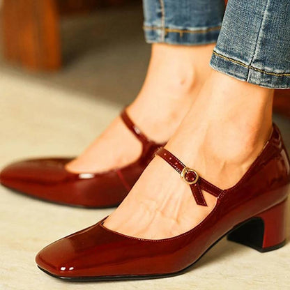 Fashion Women's Shoes Mary Jane Style Ladies Shoes Low Heel Shallow Mouth Round Toe Solid Color Women's Shoes Party Shoes