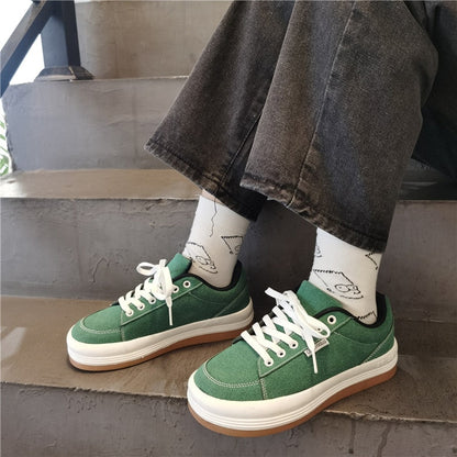 Green Japanese Spring Cute Round Head Sports Shoes Harajuku Student Lolita Running Little White Fashion Platform Women Sneakers