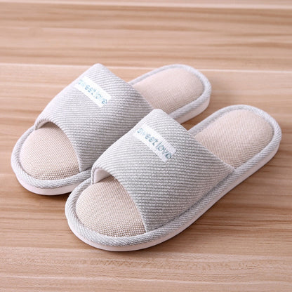 Women Indoor Slippers Floor Flat Shoes Comfortable Anti-slip Home Flax Linen Slipper Woman Men House Cotton Slides