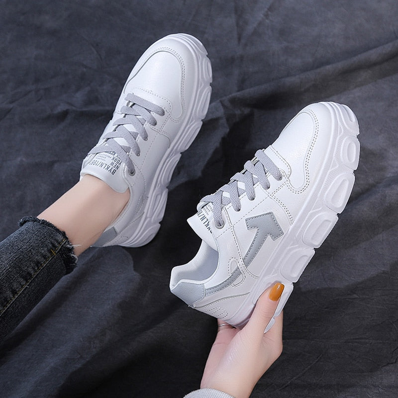 Fashion Student Women's New Spring Lolita Shoes Thick Bottom Cosplay College Platform Cute School Girls Running Sports Sneakers