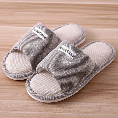 Women Indoor Slippers Floor Flat Shoes Comfortable Anti-slip Home Flax Linen Slipper Woman Men House Cotton Slides