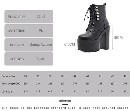 binfenxie   Ultra High Heels Women Motorcycle Boots Gothic Style Sexy Rivet Black Soft Leather Platform Chunky Heel Punk Knight Boots