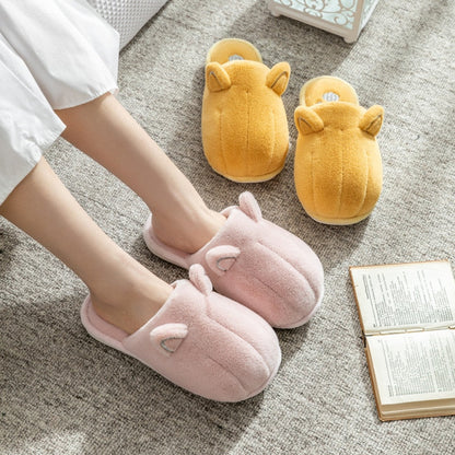 Winter Warm Home Women Fur Slippers Cute Lovely Non-slip Shoes Soft Indoor Bedroom House Slippers Men Lovers Couple Floor Shoes