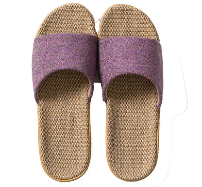 Suihyung 6 Colors Linen Slippers For Women Men All Season Home Shoes Indoor Slippers Flip Flops Female Flax Slides Flat Sandals