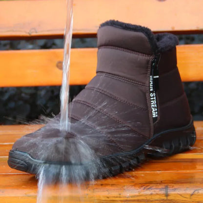 Winter Men Ankle Snow Boots Waterproof Non Slip Shoes for Men Casual Keep Warm Plush Plus Size Couple Footwear