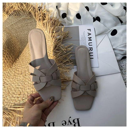 Women Brand Slippers Summer Slides Open Toe Flat Casual Shoes Leisure Sandal Female Beach Flip Flops Big Size 41