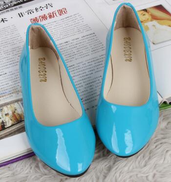 Leather Flat Shoes Pointed Toe Woman Loafers Spring Autumn Casual Shoes Women Flats Candy Color Sweet Flats Plus Size 35-42