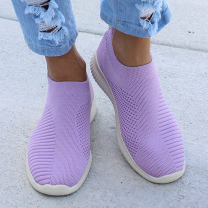 Women Flat Slip on White Shoes Woman Lightweight White Sneakers Summer Autumn Casual Chaussures Femme Basket Flats Shoes