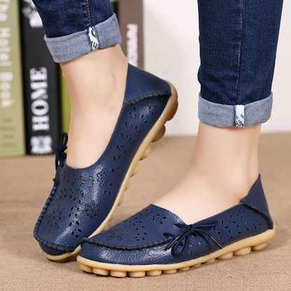 Women's Shoes Fashion Women Flats Genuine Leather Loafers Women's Moccasins Flats Ladies Shoes Female Slip On Ballet Flat Shoes