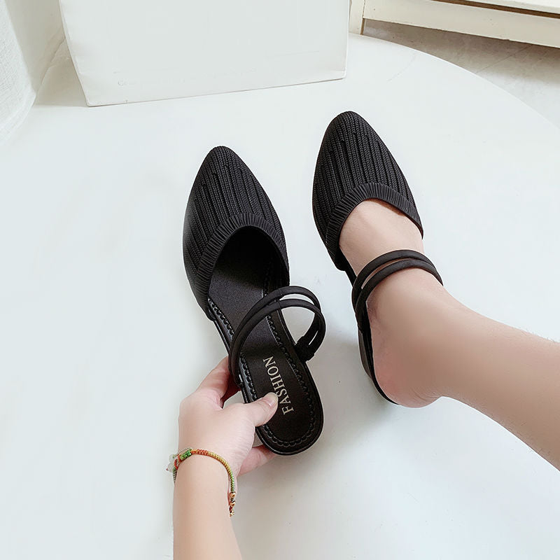 Fashion Women's Sandals  Mules Slippers For Beach Shoes Close Toe Women Heels Strappy Wedges Shoes For Women Plastic Sandals