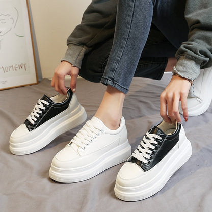 Inner Heightening Student White Shoes Women's New Fashion Thick Bottom Lolita Style Canvas Shoe Casual Sports Running Sneakers