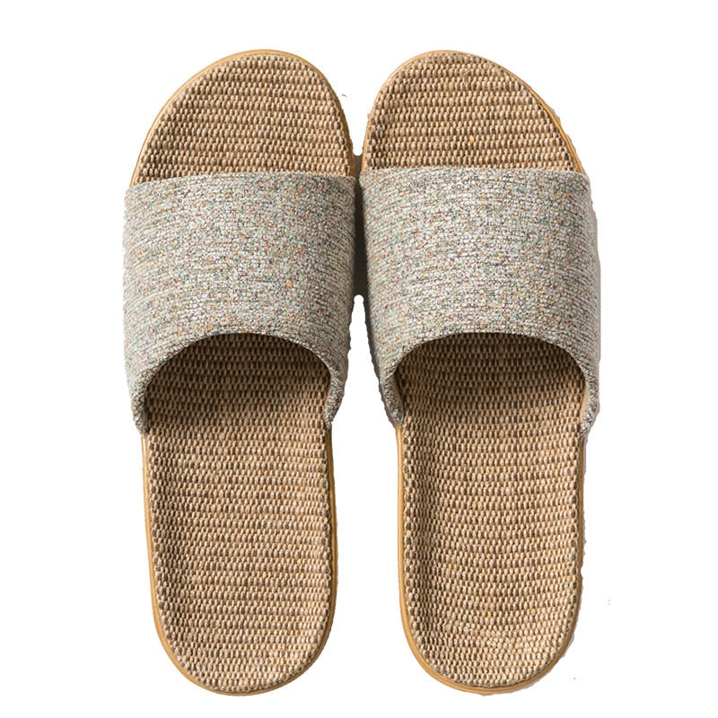 Suihyung 6 Colors Linen Slippers For Women Men All Season Home Shoes Indoor Slippers Flip Flops Female Flax Slides Flat Sandals