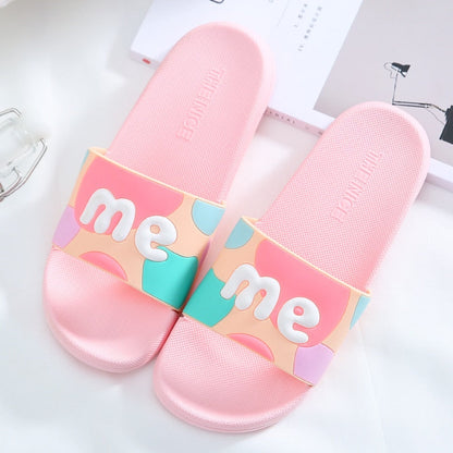 Summer Slippers Cute Slides Women Men Non-Slip Thick Soft Sole Flip Flops Bathroom Home Couple Female Beach Pool Shoes Sandals