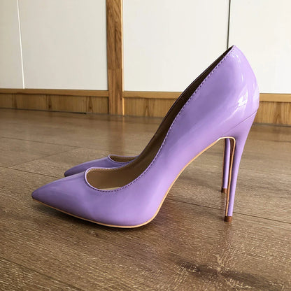 Futurecen Classic Design Women Pointed Toe High Heel Shoes Elegant OL Ladies Fashion Slip on Pumps Chic Stilettos Light Purple