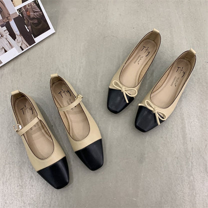 Brand New Flats Shoes Women Low Heel Ballet Square Toe Shallow Shoe Slip On Loafer Round Toe Ballet Flat Shoes zapatos