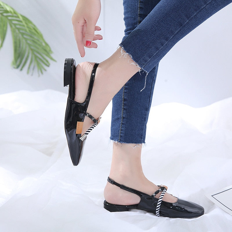 Summer Women's Shoes Lolita Sandals Mid Heels Korean Student Mary Jane Anime Ladies Female Cosplay Fashion Kawaii Sweet Girls